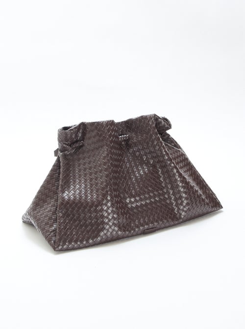 Grand sac en simili effet tressé - Kiabi