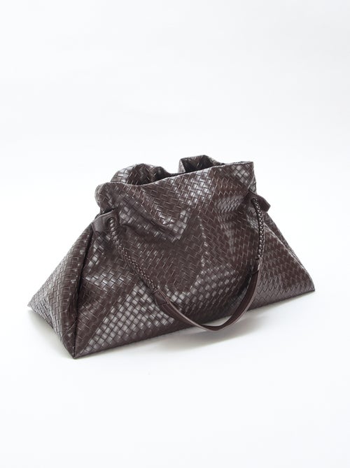 Grand sac en simili effet tressé - Kiabi