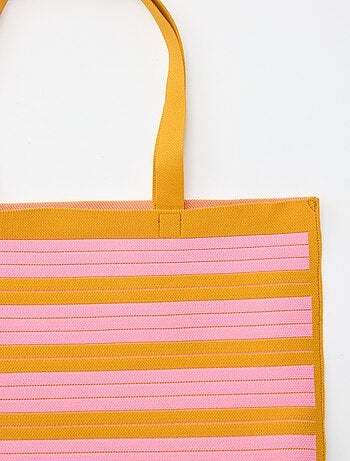 Grand sac forme cabas à rayures
