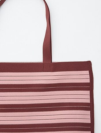 Grand sac forme cabas à rayures