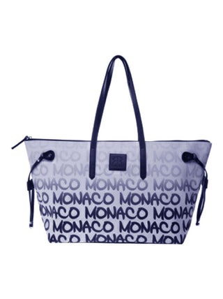 Grand sac shopping Monaco blanc et Bleu