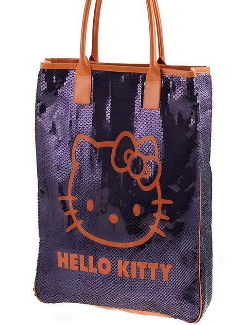 Grand sac shopping Sequins pourpre Hello Kitty Camomilla - Kiabi