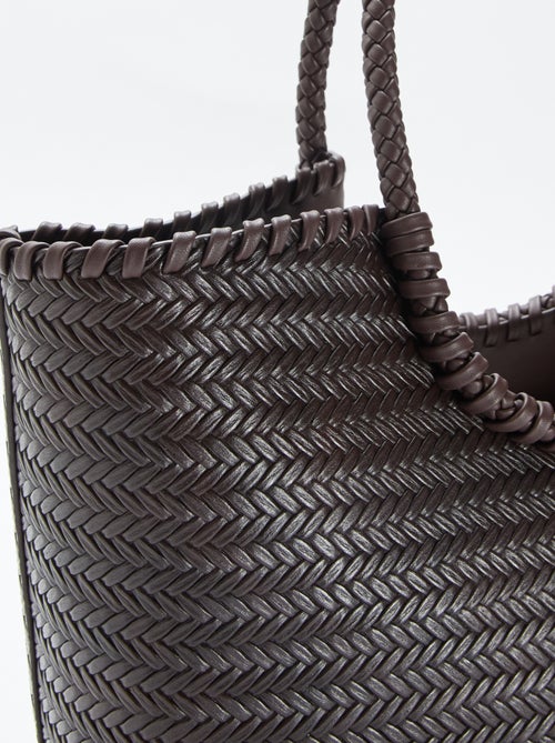 Grand sac tressé de forme rectangulaire - Kiabi Grand sac tressé de forme rectangulaire - Kiabi