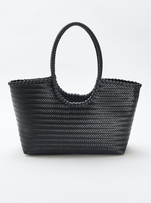 Grand sac tressé de forme rectangulaire - Kiabi Grand sac tressé de forme rectangulaire - Kiabi