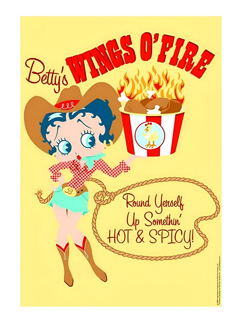Grand sticker decoratif  Betty Boop 60 cm Jaune - Kiabi