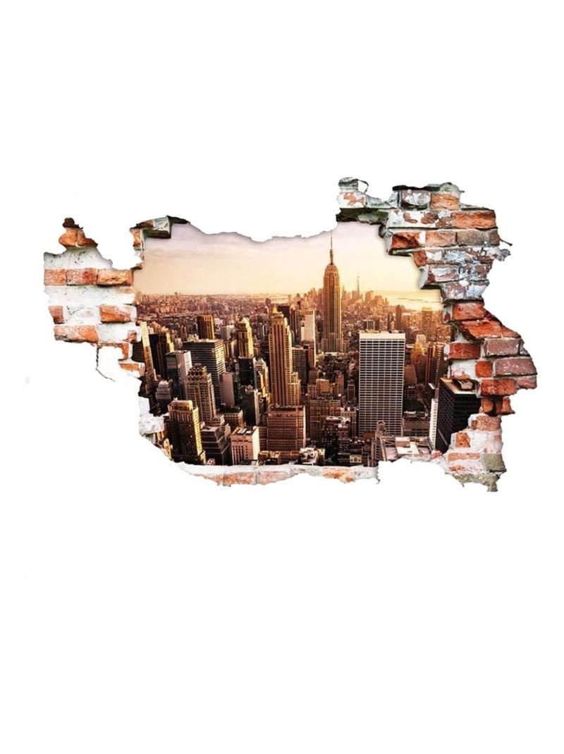 Grand sticker mural New -York 120 cm Marron - Kiabi