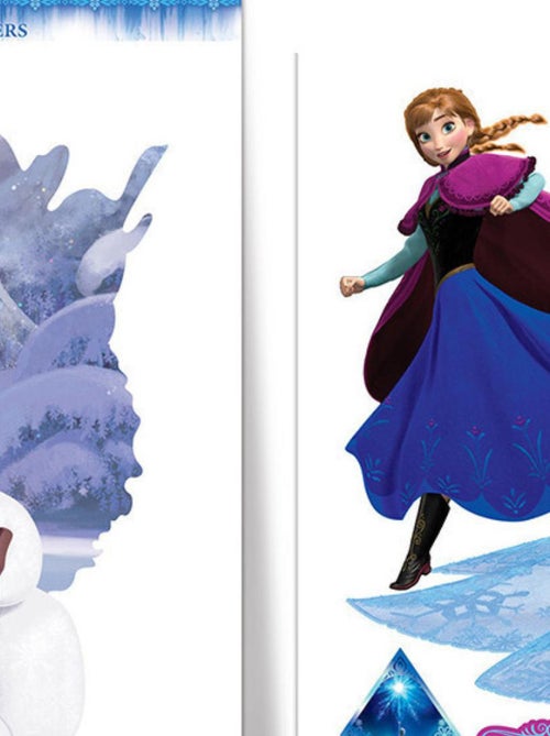 Grand sticker Olaf Elsa et Anna La Reine des Neiges Frozen Disney - Kiabi