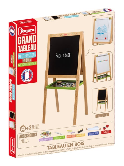 Grand tableau à dessin multifonctions en bois - Kiabi