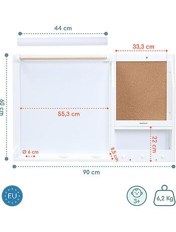 Grand tableau mural enfant 90x60cm magnetique rouleau papier liège mamabrum