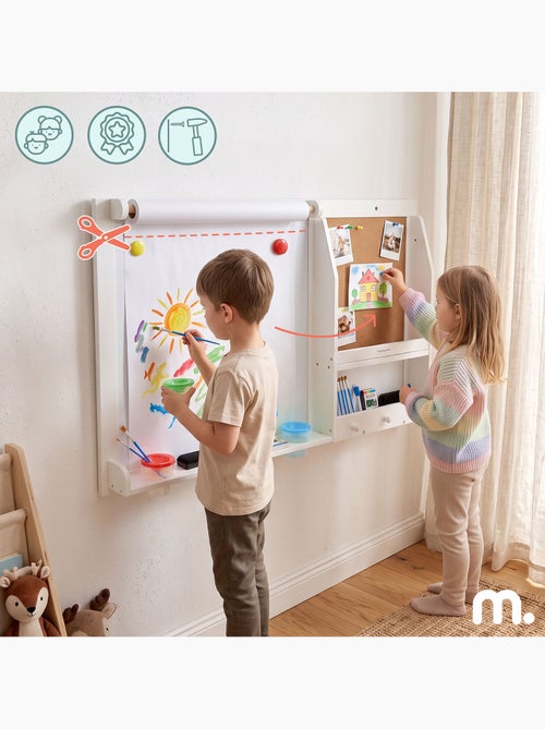 Grand tableau mural enfant 90x60cm magnetique rouleau papier liège mamabrum - Kiabi Grand tableau mural enfant 90x60cm magnetique rouleau papier liège mamabrum - Kiabi