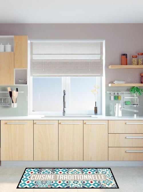 Grand tapis de cuisine carreaux de ciment - Kiabi