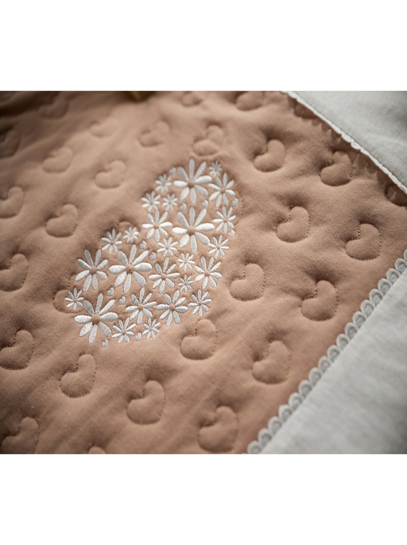 Grand tapis de jeu en coton matelassé - Blanc Rose - Kiabi