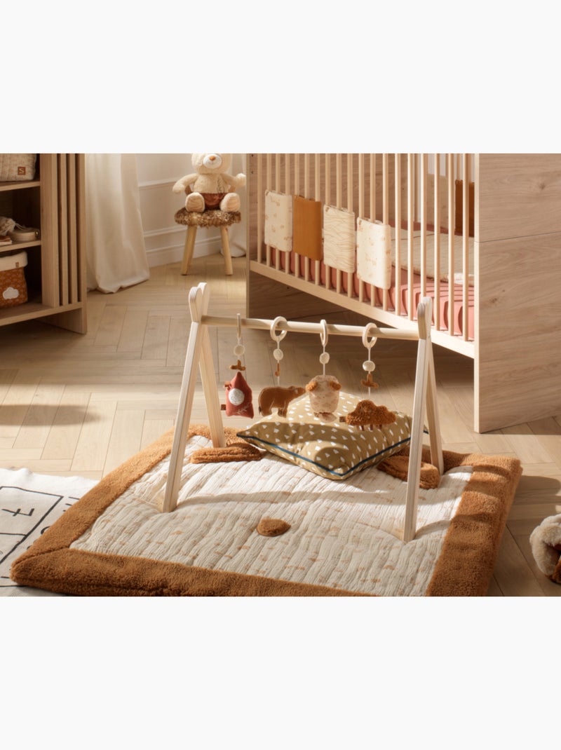 Grand tapis de jeu en double gaze de coton et sherpa - SAUTHON Beige - Kiabi