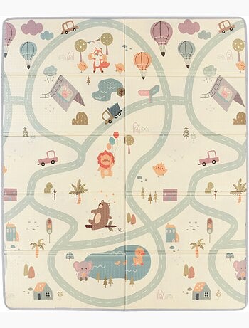 Grand tapis d'?veil r?versible voitures / savane