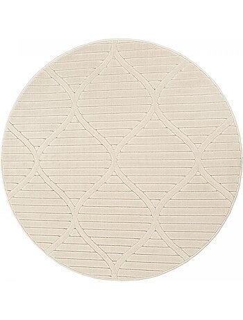 Grand tapis intérieur extérieur en relief ton sur ton LYN14 TENDIA