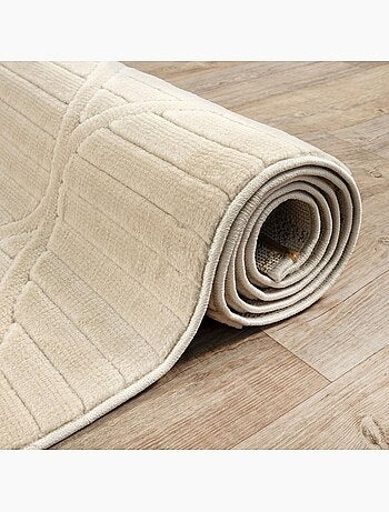 Grand tapis intérieur extérieur en relief ton sur ton LYN14 TENDIA