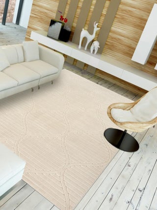 Grand tapis intérieur extérieur en relief ton sur ton LYN14 TENDIA