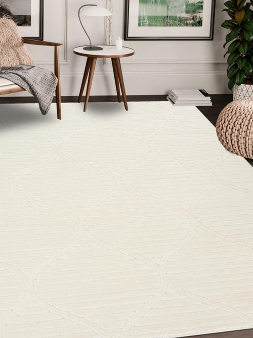 Grand tapis intérieur extérieur en relief ton sur ton lyn14 tendia - Kiabi