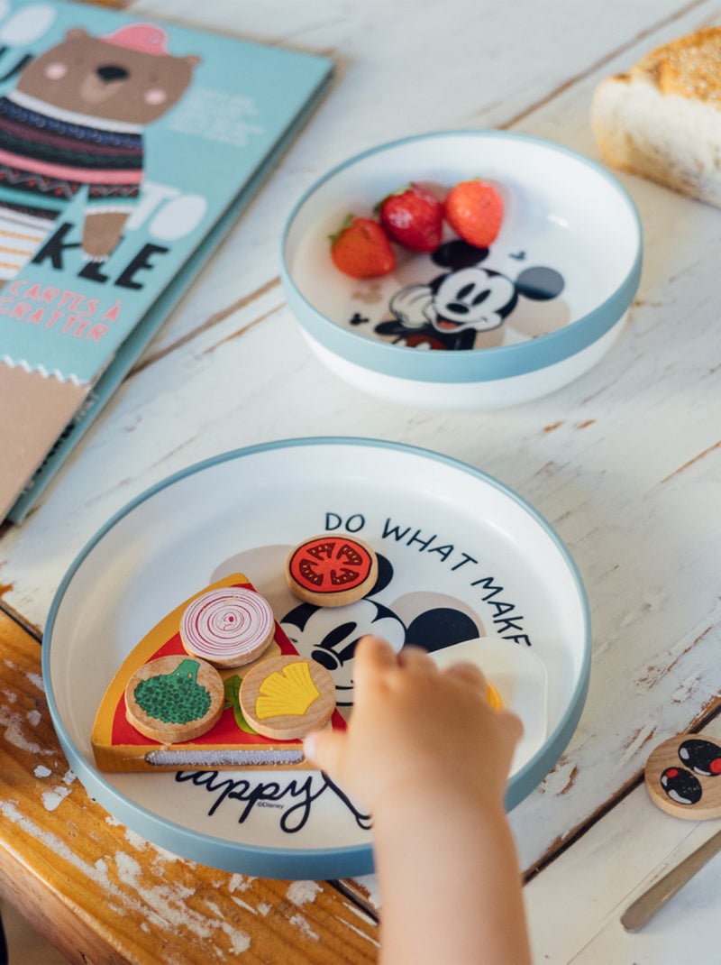 GRANDE ASSIETTE ANTI-DERAPANTE MICKEY COLLECTOR Bleu - Kiabi