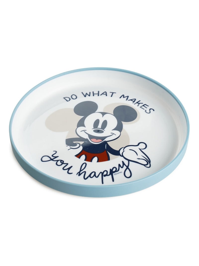 GRANDE ASSIETTE ANTI-DERAPANTE MICKEY COLLECTOR Bleu - Kiabi