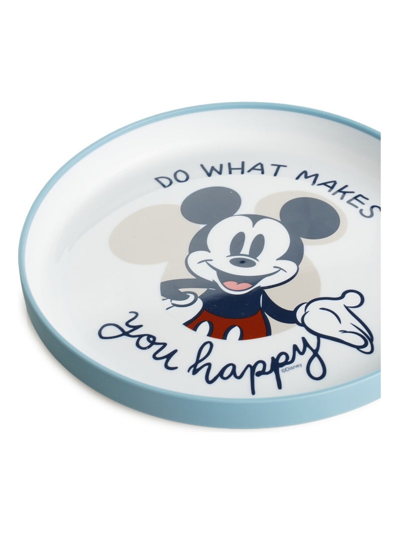 GRANDE ASSIETTE ANTI-DERAPANTE MICKEY COLLECTOR Bleu - Kiabi