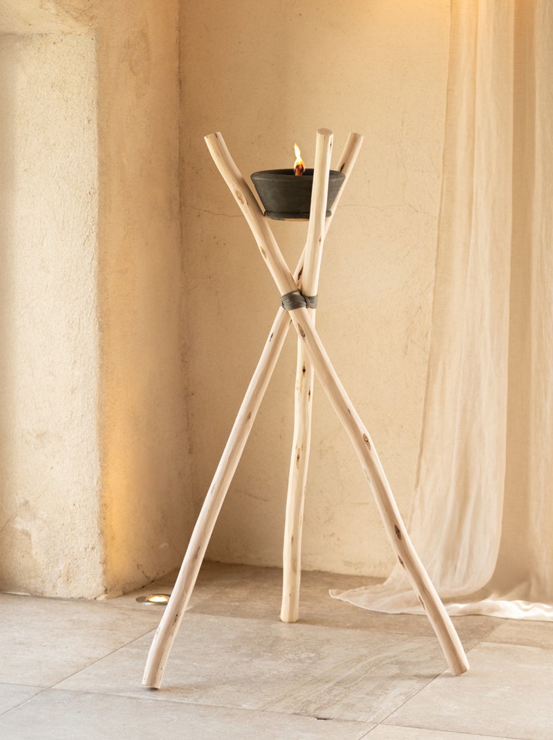 Grande bougeoir torche sur pied Beige - Kiabi