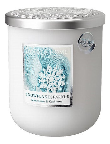 Grande bougie à la cire de soja flocons givrés