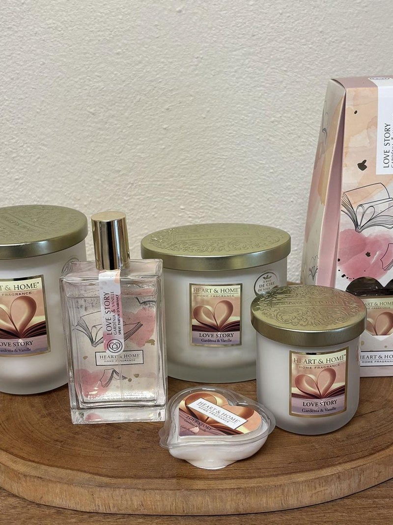 Grande Bougie à la cire de soja love story Blanc - Kiabi