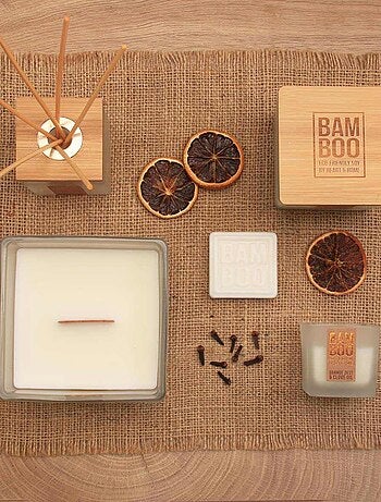 Grande bougie bambou zeste d'orange et clou de girofle