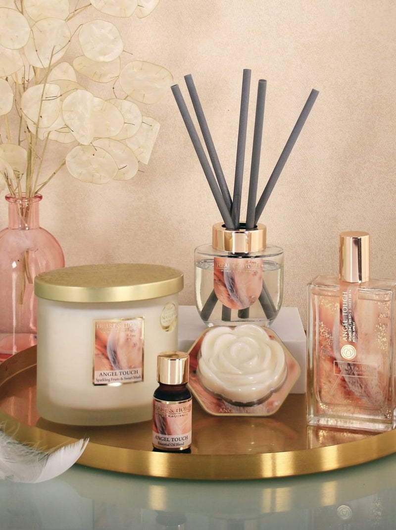 Grande bougie Caresse de lAnge - Heart and Home - 75 heures Blanc - Kiabi