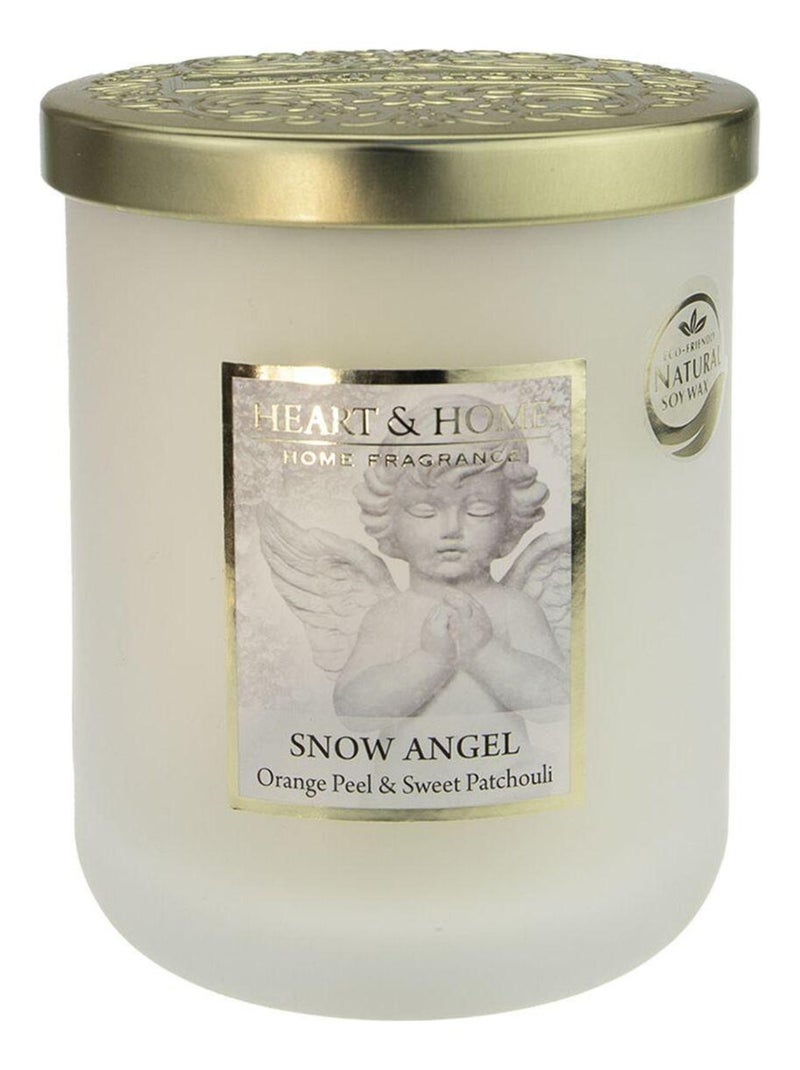 Grande bougie Heart and Home ange d'hiver Blanc - Kiabi