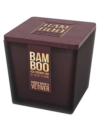 Grande bougie heart and home bambou bois ambre et vétiver