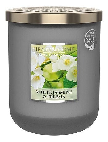 Grande bougie heart and home freesia et jasmin blanc