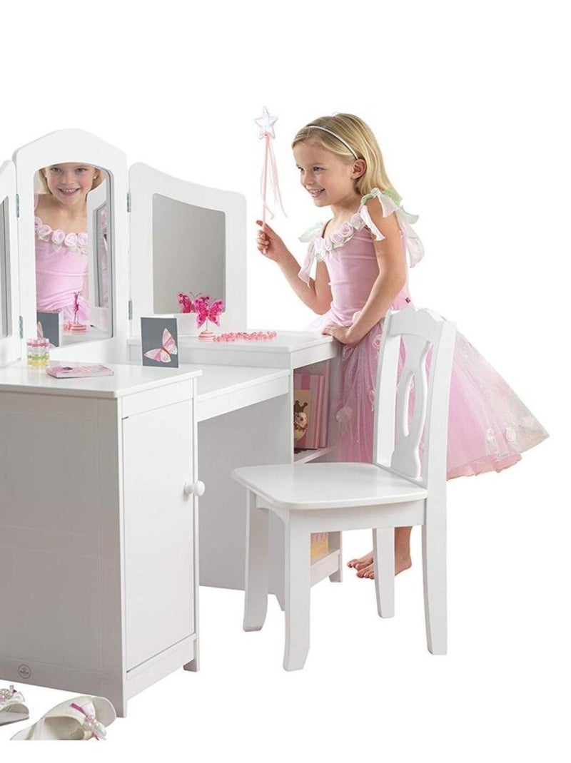 Grande coiffeuse blanche et chaise - KidKraft N/A - Kiabi
