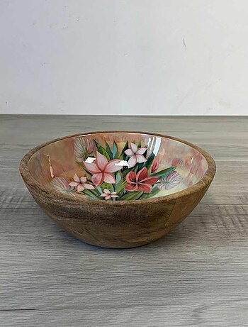 Grande coupelle en bois ronde ananas