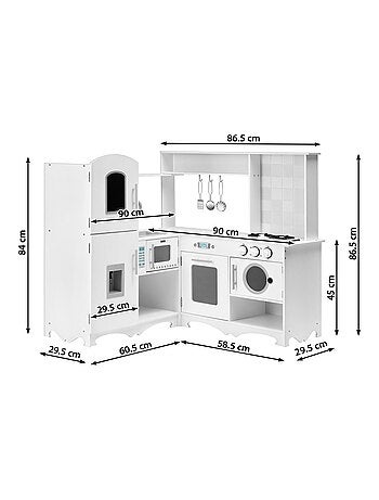 Grande cuisine d'angle bois avec lave-linge Mamabrum