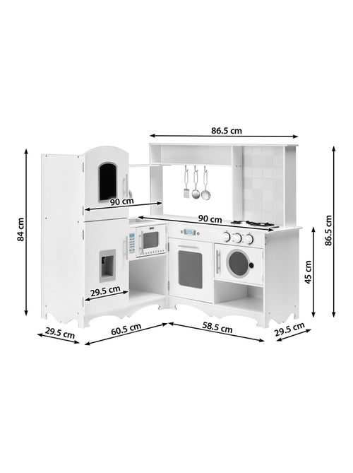 Grande cuisine d'angle bois avec lave-linge Mamabrum - Kiabi Grande cuisine d'angle bois avec lave-linge Mamabrum - Kiabi