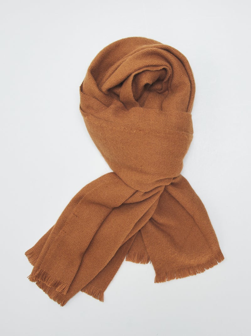 Grande écharpe toucher doux Marron - Kiabi
