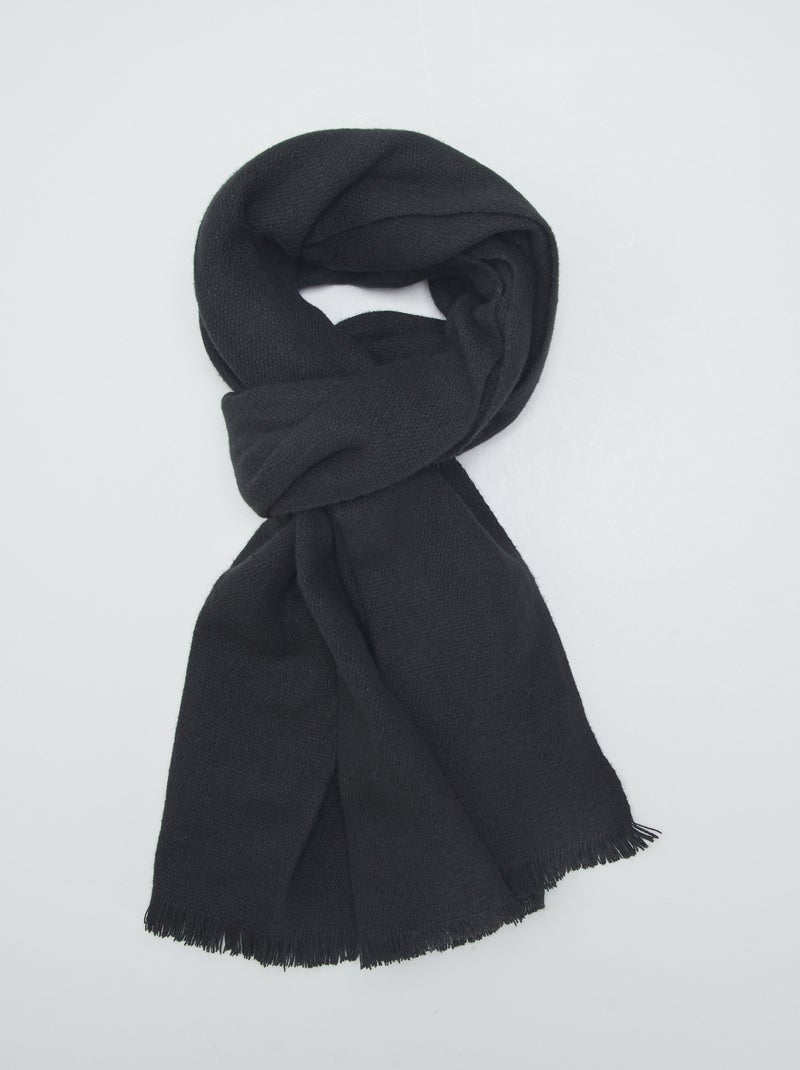 Grande écharpe toucher doux Noir - Kiabi