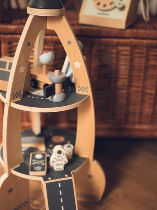 Grande Fusée Spatiale en bois avec accessoires à construire - Garage enfant +3 ans - Kiabi