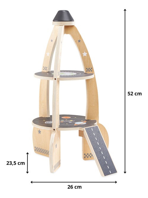 Grande Fusée Spatiale en bois avec accessoires à construire - Garage enfant +3 ans - Kiabi