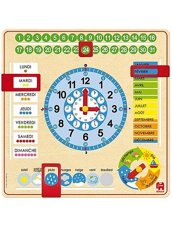 Grande horloge calendrier français