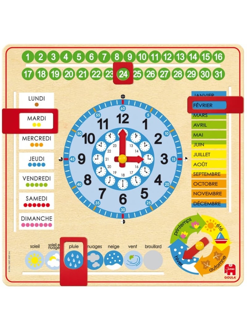 Grande horloge calendrier français Beige - Kiabi