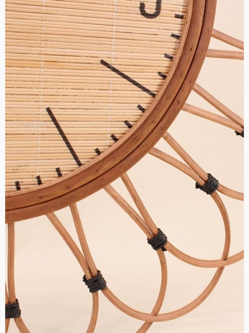 Grande horloge en rotin, forme rosace - AFIBEL Bois naturel - Kiabi