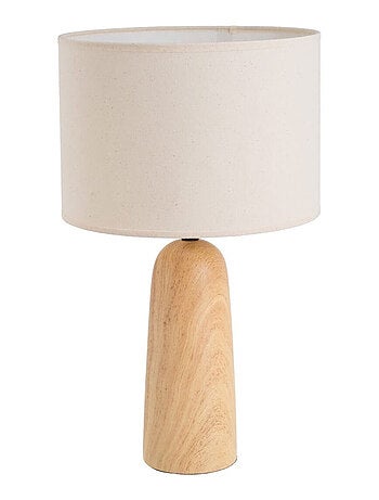 Grande lampe en céramique aspect bois