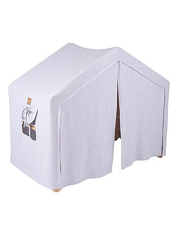 Grande Maison avec échelle pliable pour enfants. Bois, Lin, Coton, Maison, Échelle
