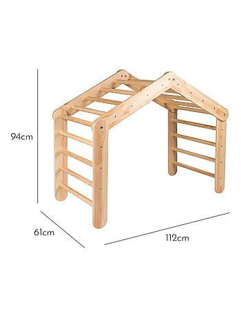 Grande Maison avec échelle pliable pour enfants. Bois, Lin, Coton, Maison, Échelle