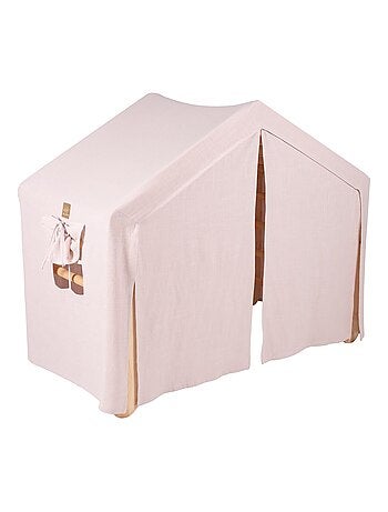 Grande Maison avec échelle pliable pour enfants. Bois, Lin, Coton, Maison, Échelle