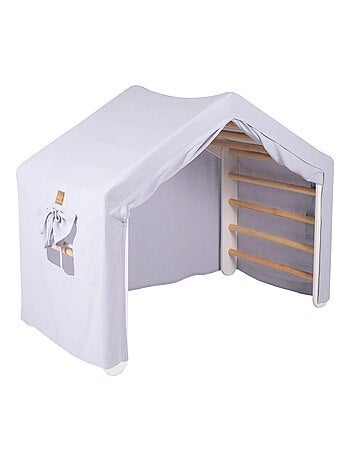 Grande Maison avec échelle pliable pour enfants. Bois, Lin, Coton, Maison, Échelle