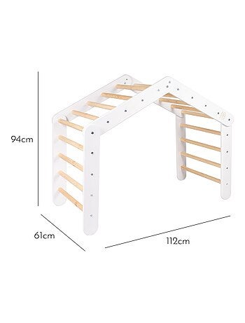 Grande Maison avec échelle pliable pour enfants. Bois, Lin, Coton, Maison, Échelle